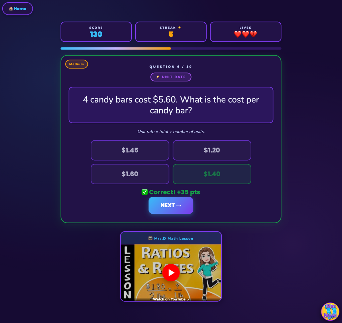 Ratio Rally | Ratios & Rates | 6th grade