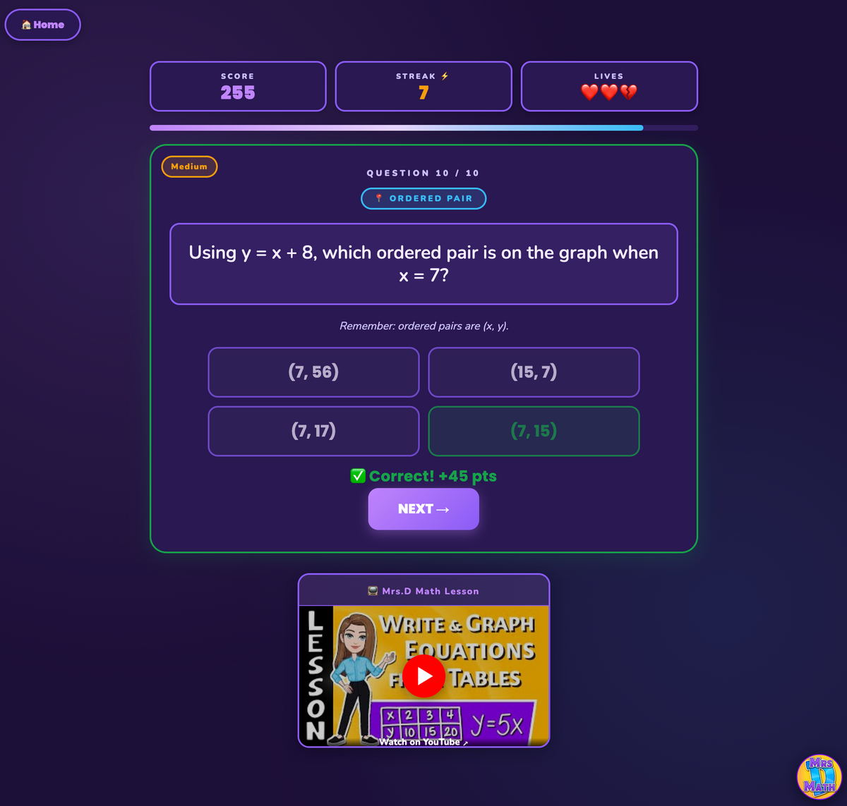 Table Trek | Write & Graph Equations from Tables | 6th grade