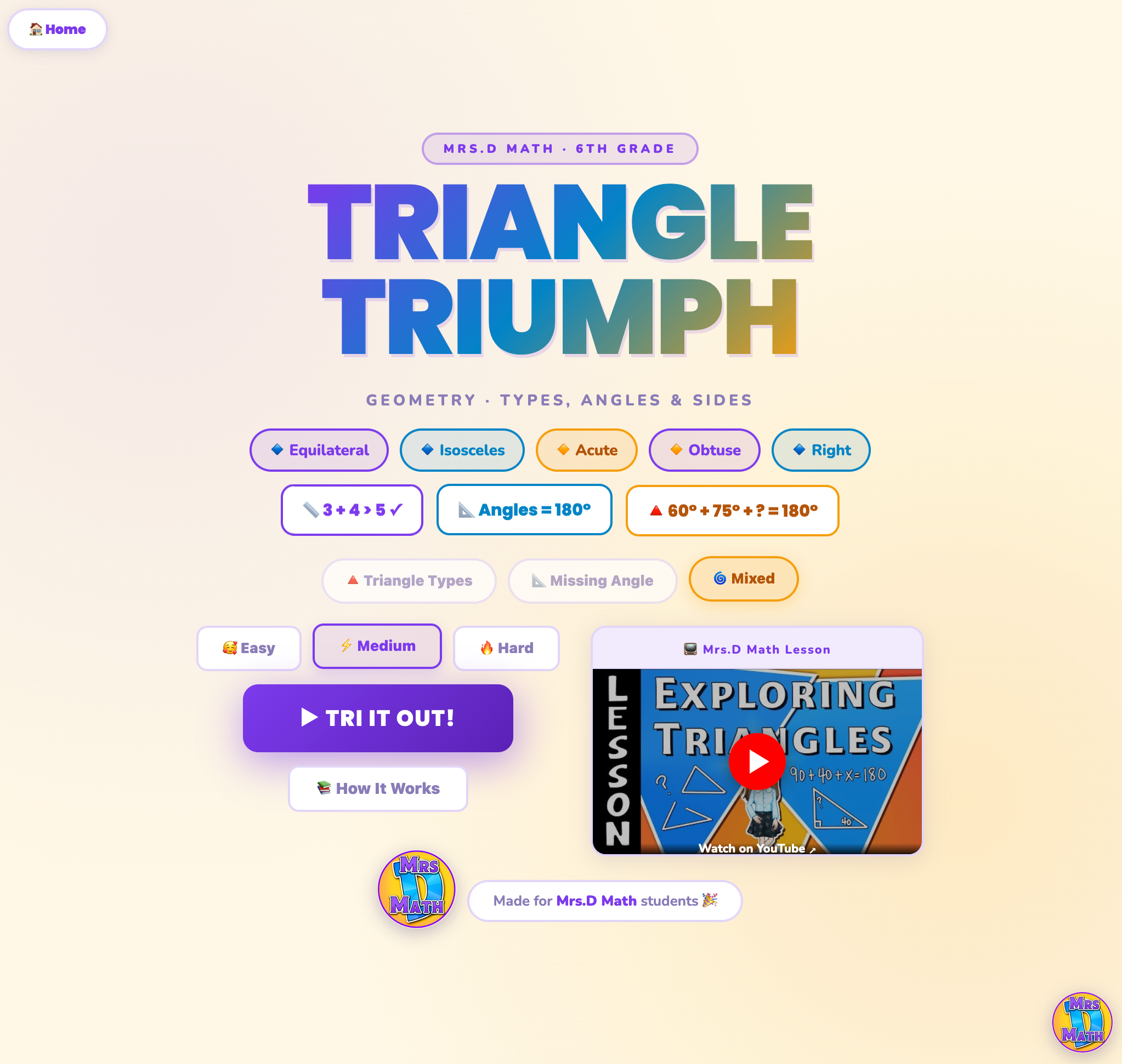 Triangle Triumph | Exploring Triangles | 6th grade