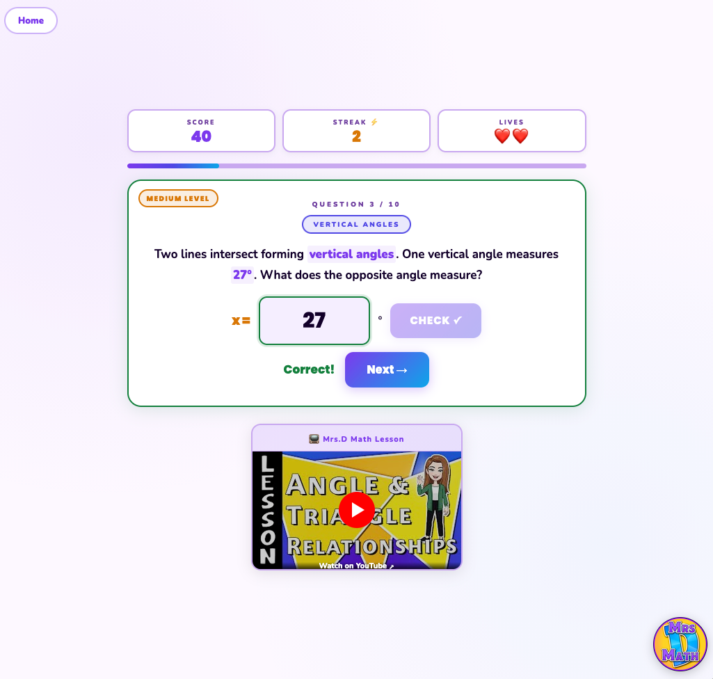 Angle Arena | Angle & Triangle Relationships | 7th grade