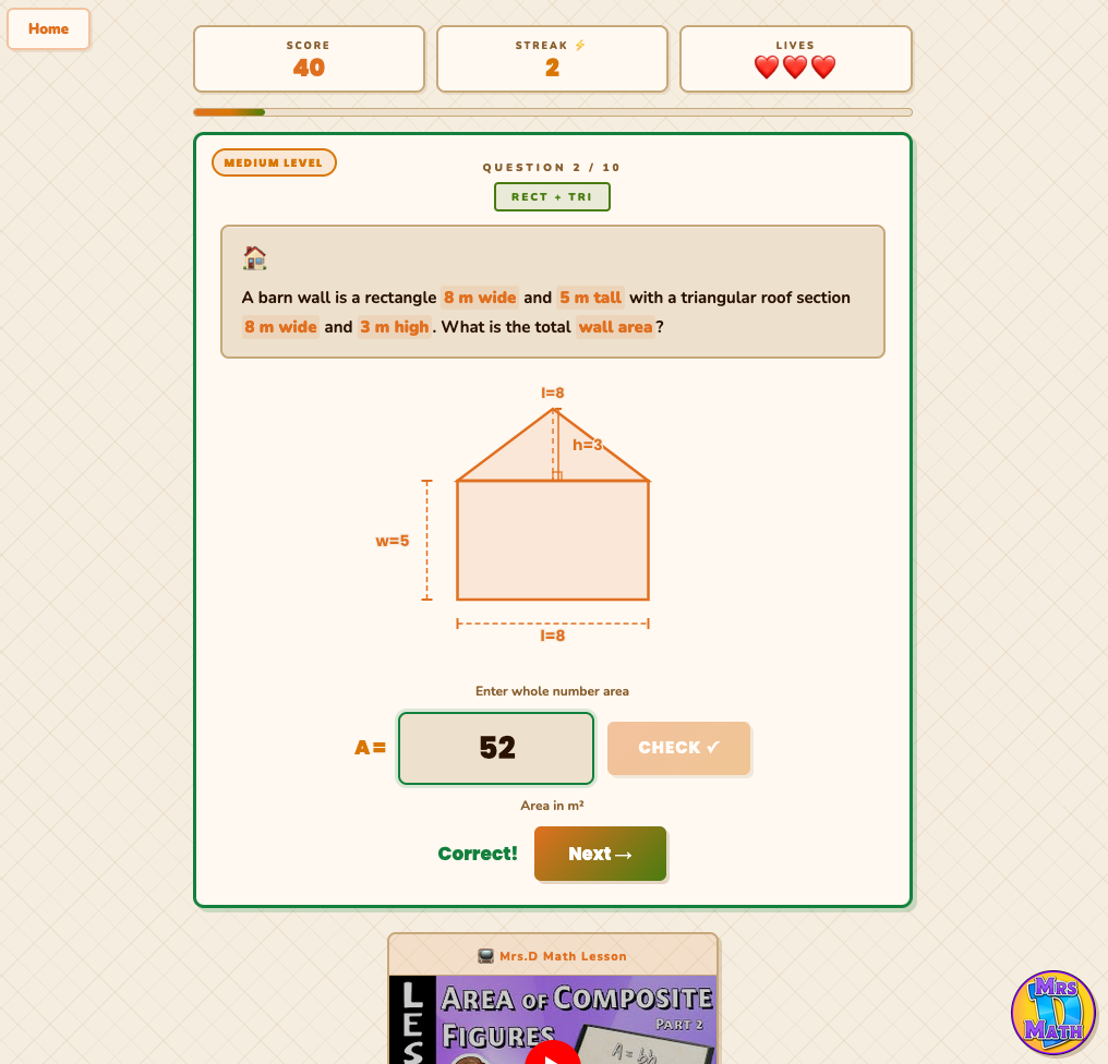 Build Zone | Area of Composite Figures Pt.2 | 7th grade