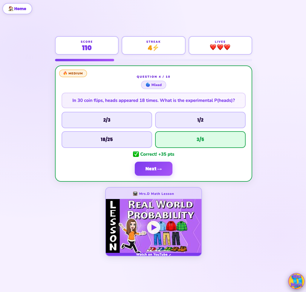 Chance Blitz | Real World Probability | 7th grade