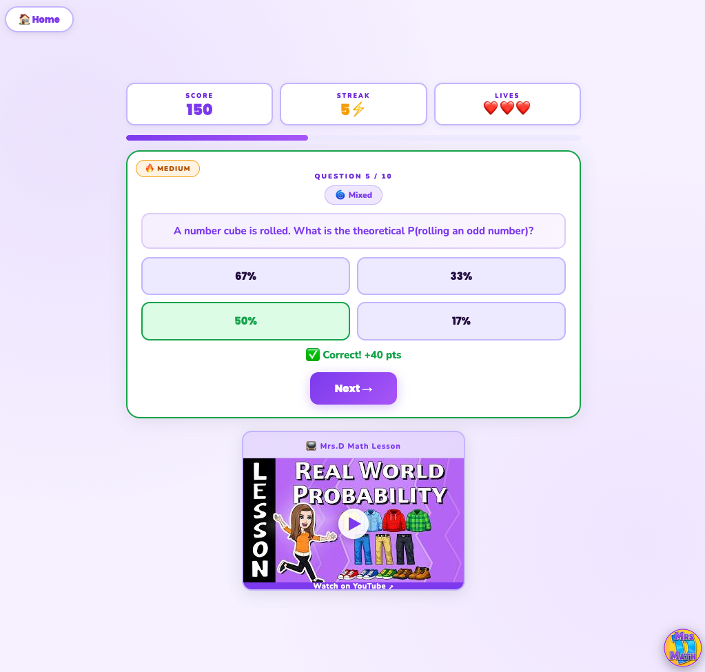Chance Blitz | Real World Probability | 7th grade