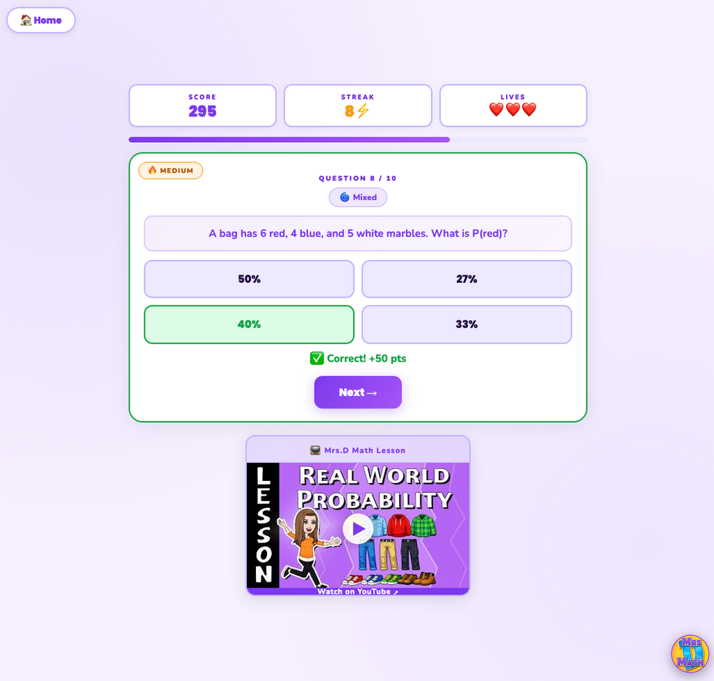 Chance Blitz | Real World Probability | 7th grade