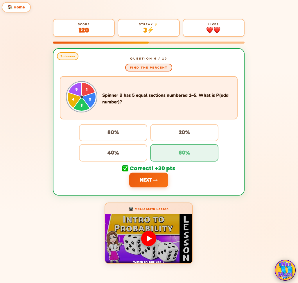 Chance Champion | Intro to Probability | 7th grade