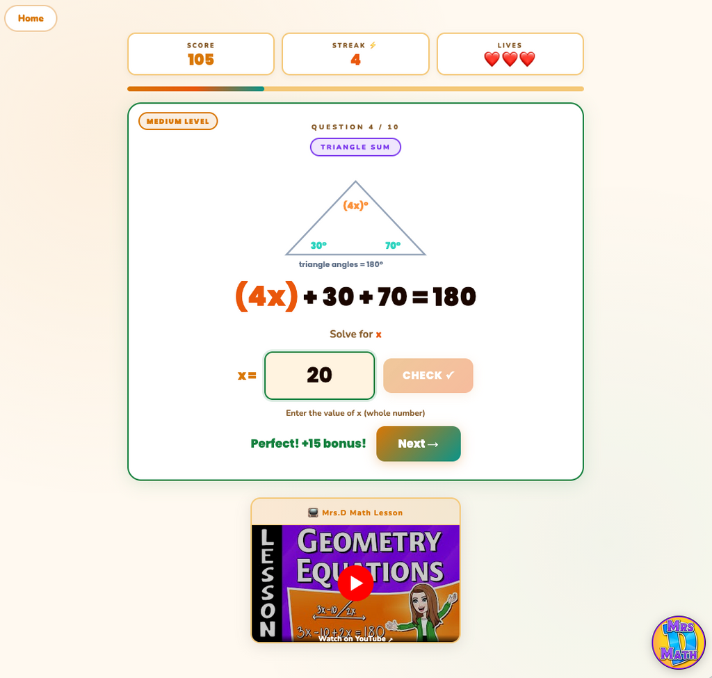 Geo Solver | Geometry Equations | 7th grade