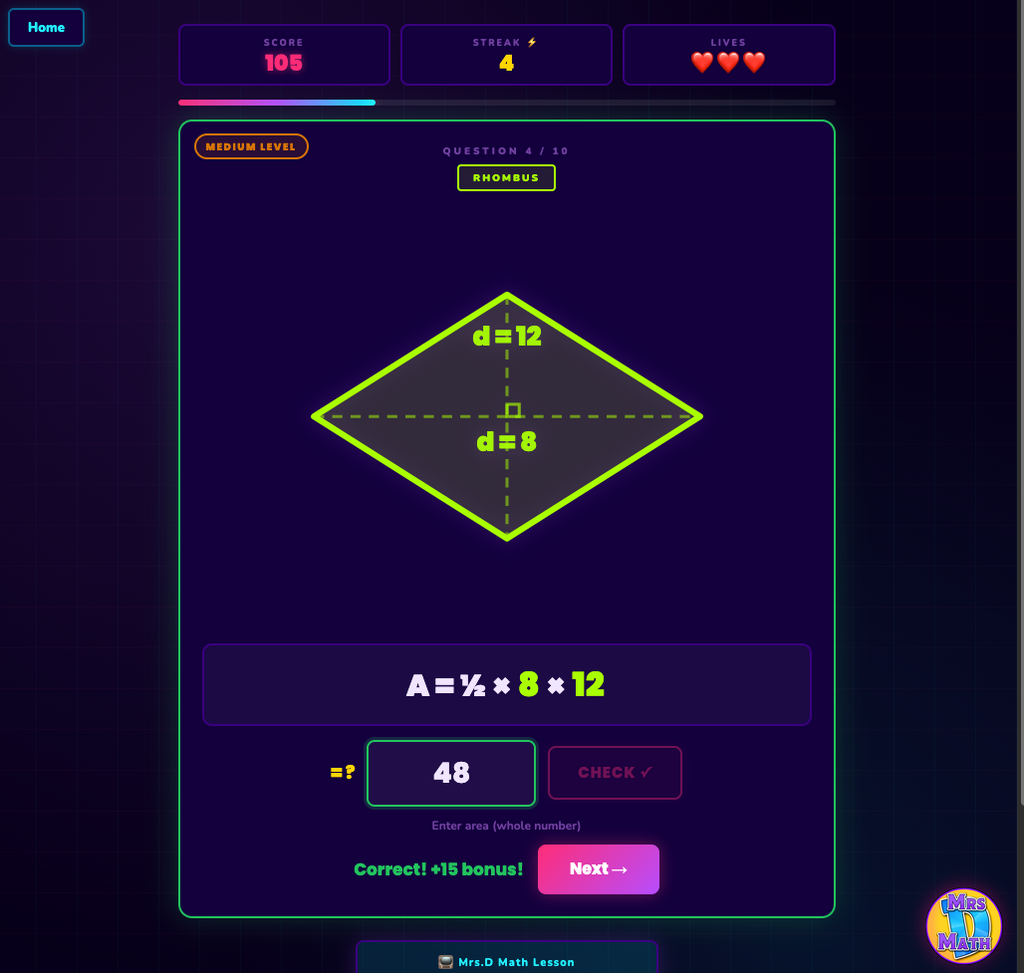 Poly Blitz | Area of Polygons | 7th grade