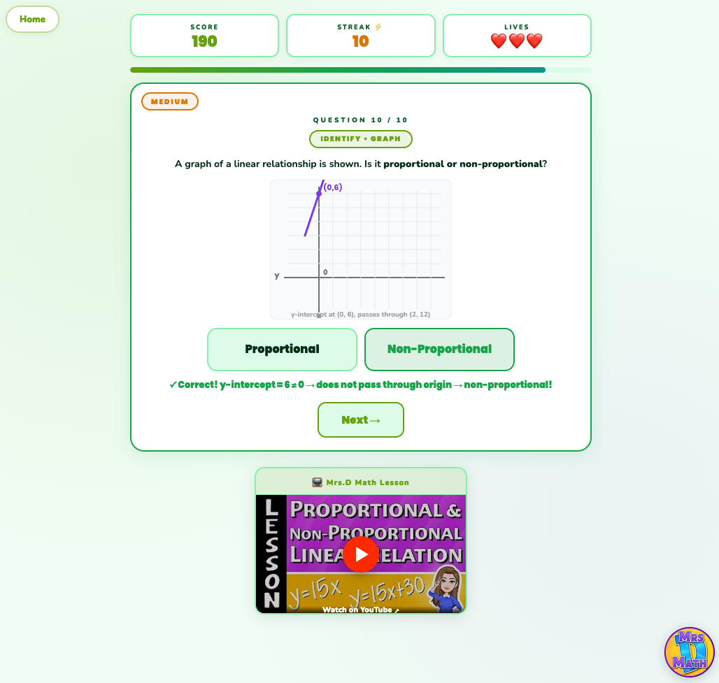Prop Patrol | Proportional & Non-proportional Linear Relationships | 7th grade