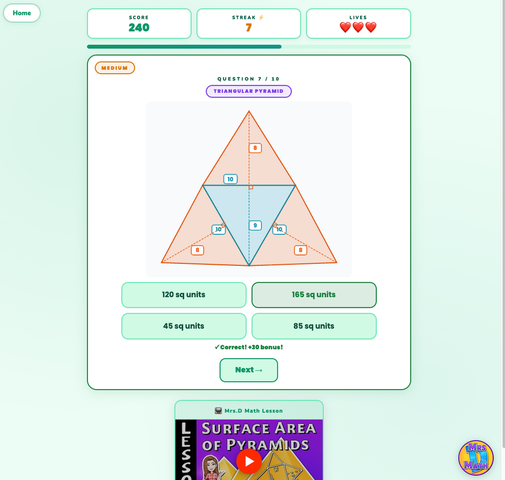 Pyramid Peak | Surface Area of Pyramids | 7th grade