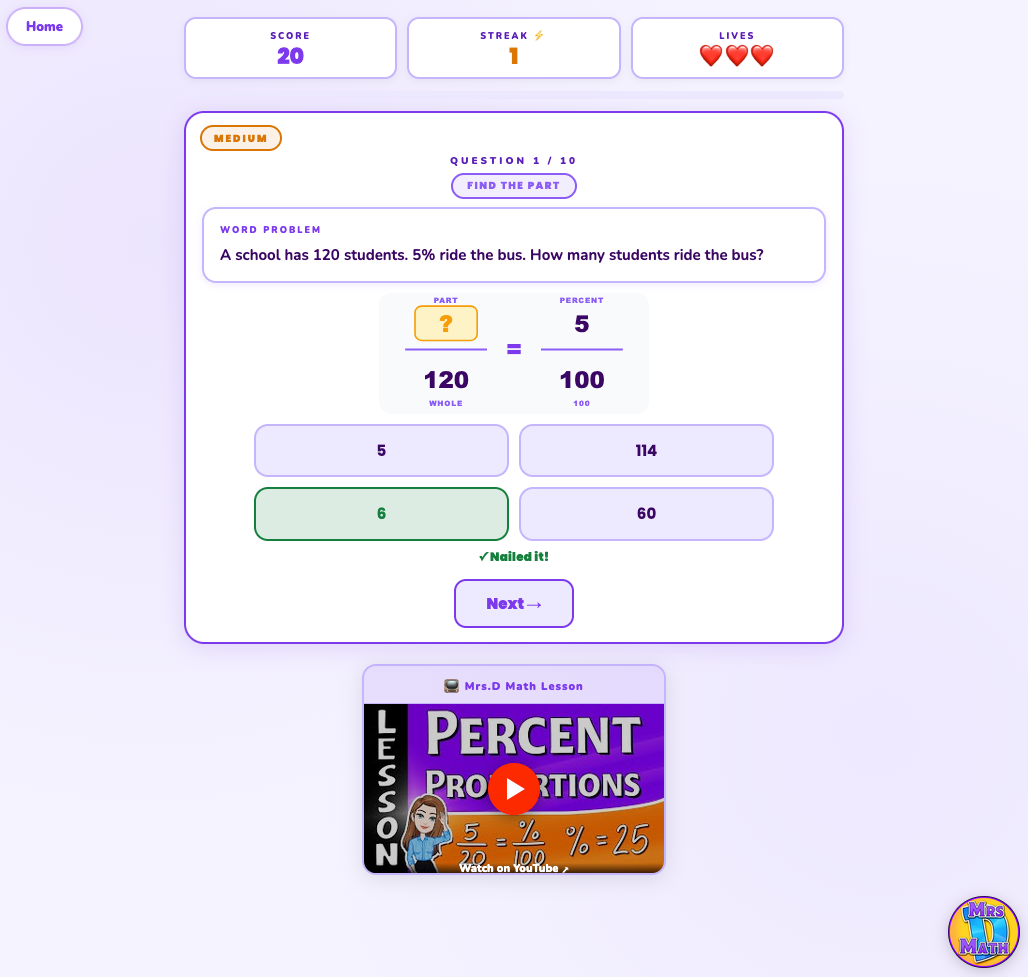 Scale Switch | Percent Proportions | 7th grade