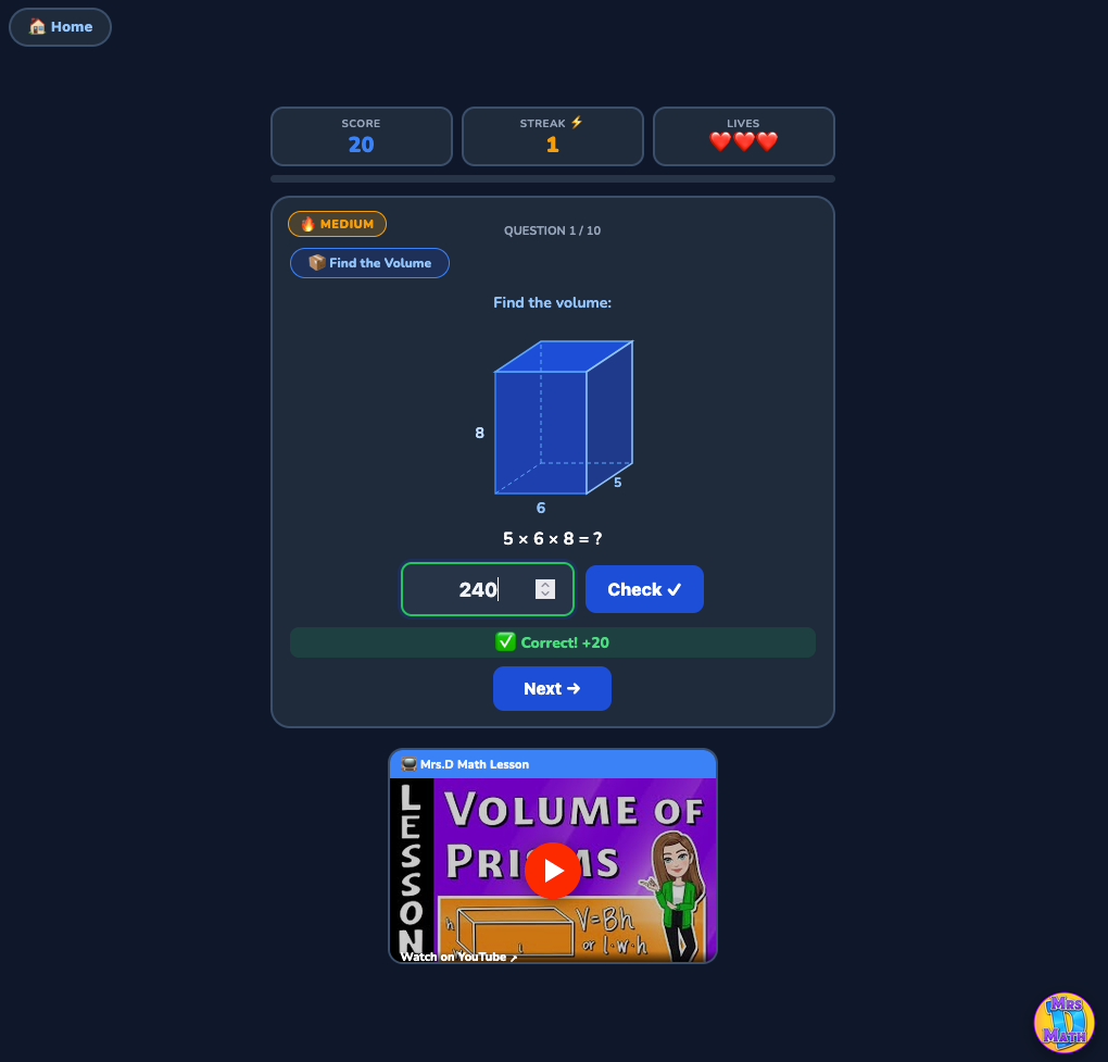 Volume Vault | Volume of Prisms | 7th grade
