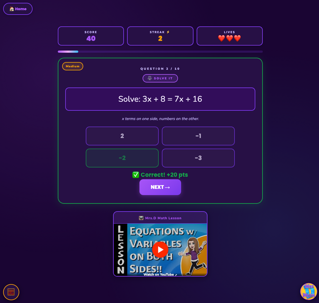 Balance Battle | Equations with Variables on Both Sides | 8th grade