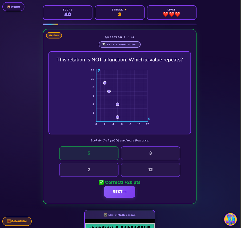 Function Junction | Identify & Represent Functions | 8th grade