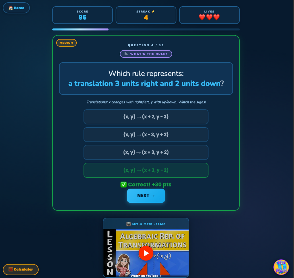Shape Shifter | Algebraic Representations of Transformations | 8th grade