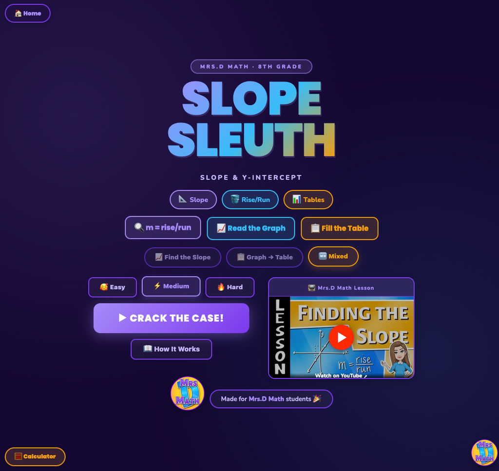 Slope Sleuth | Finding the Slope | 8th grade