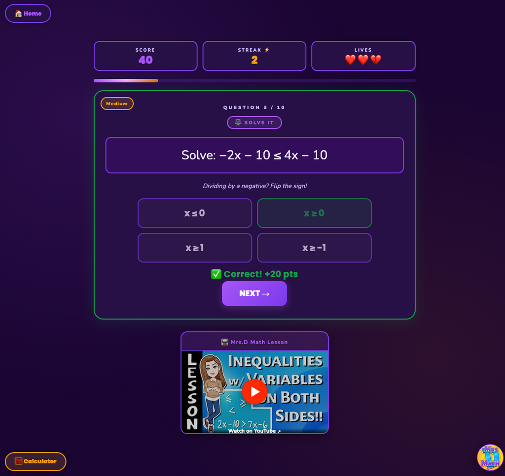 Tipping Point | Inequalities with Variables on Both Sides | 8th grade