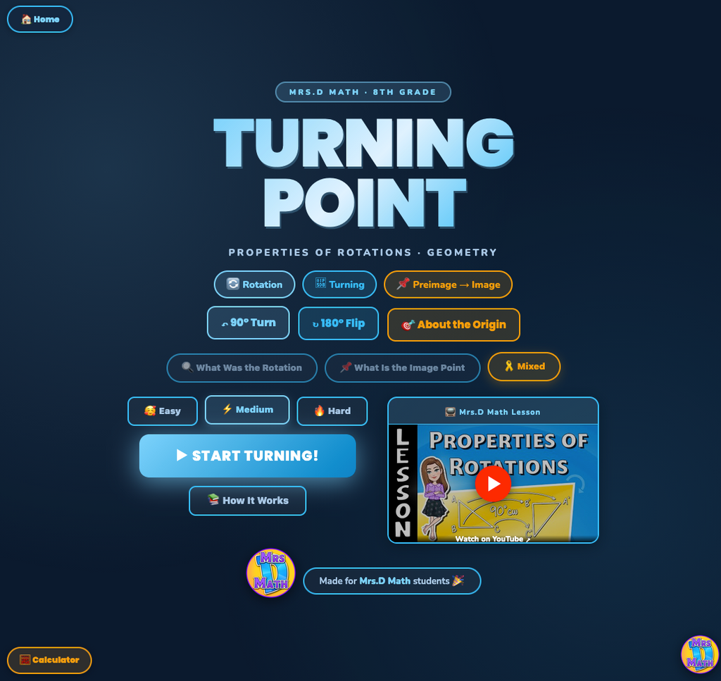 Turning Point | Properties of Rotations | 8th grade