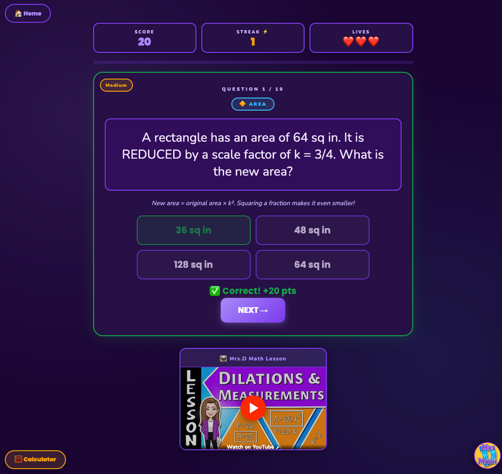Zoom Room | Dilations & Measurements | 8th grade