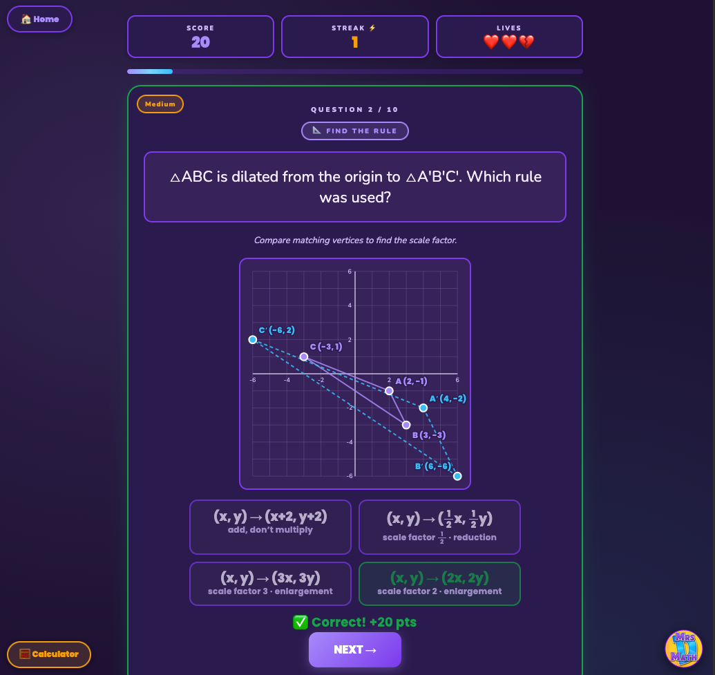 Zoom Zone | Algebraic Representations of Dilations | 8th grade
