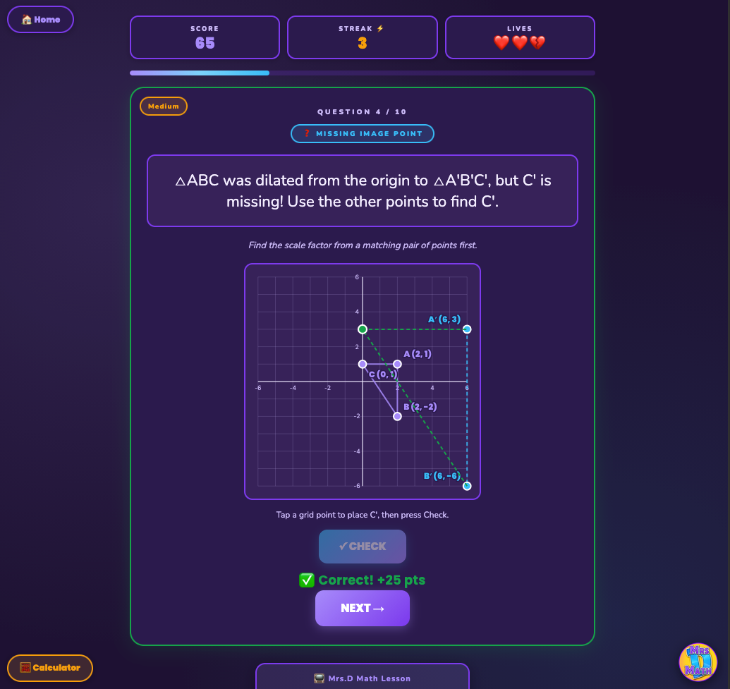Zoom Zone | Algebraic Representations of Dilations | 8th grade