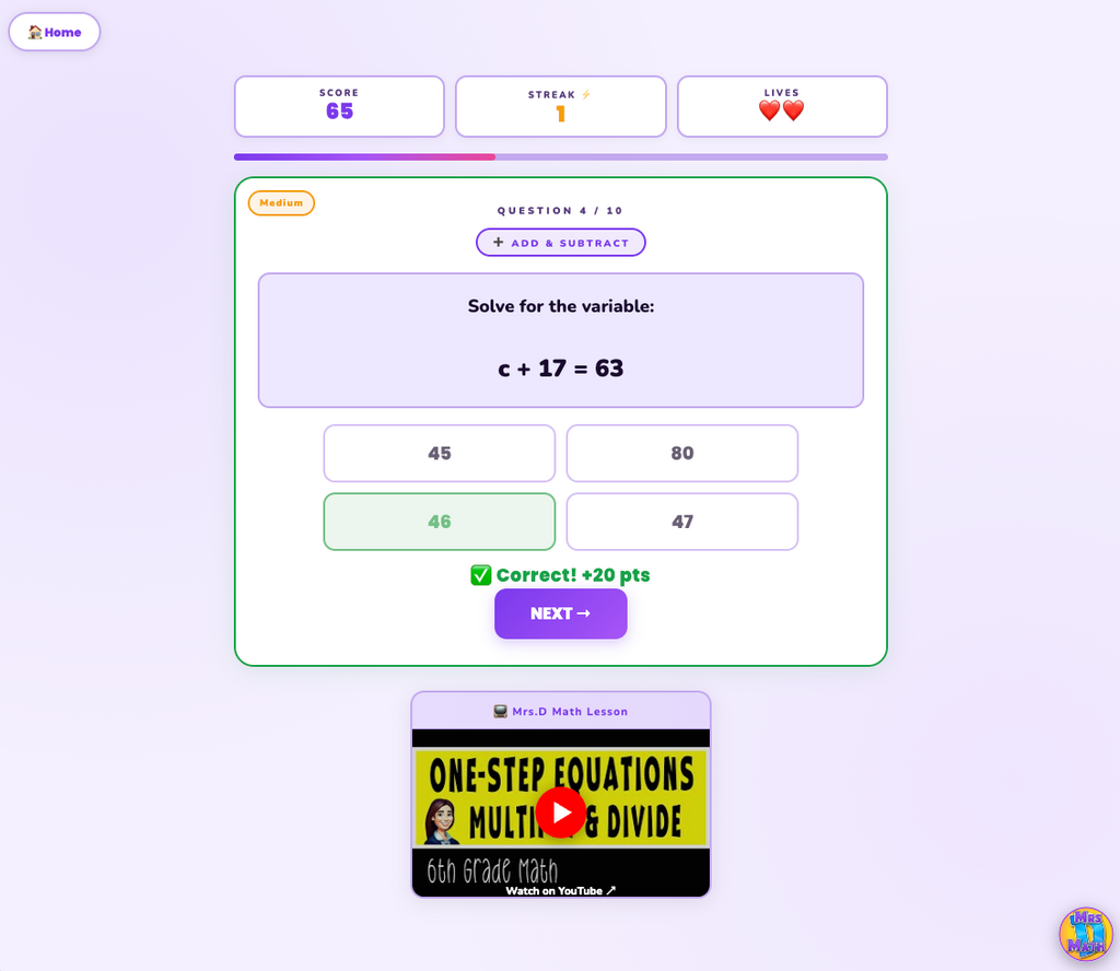One-Step Wonder | One-Step Equations Multiply & Divide | 6th Grade