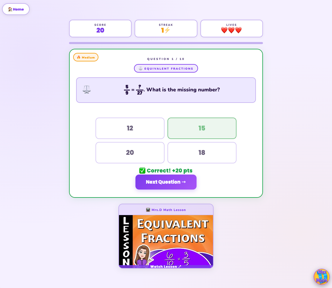 Twin Win | Equivalent Fractions | 6th Grade