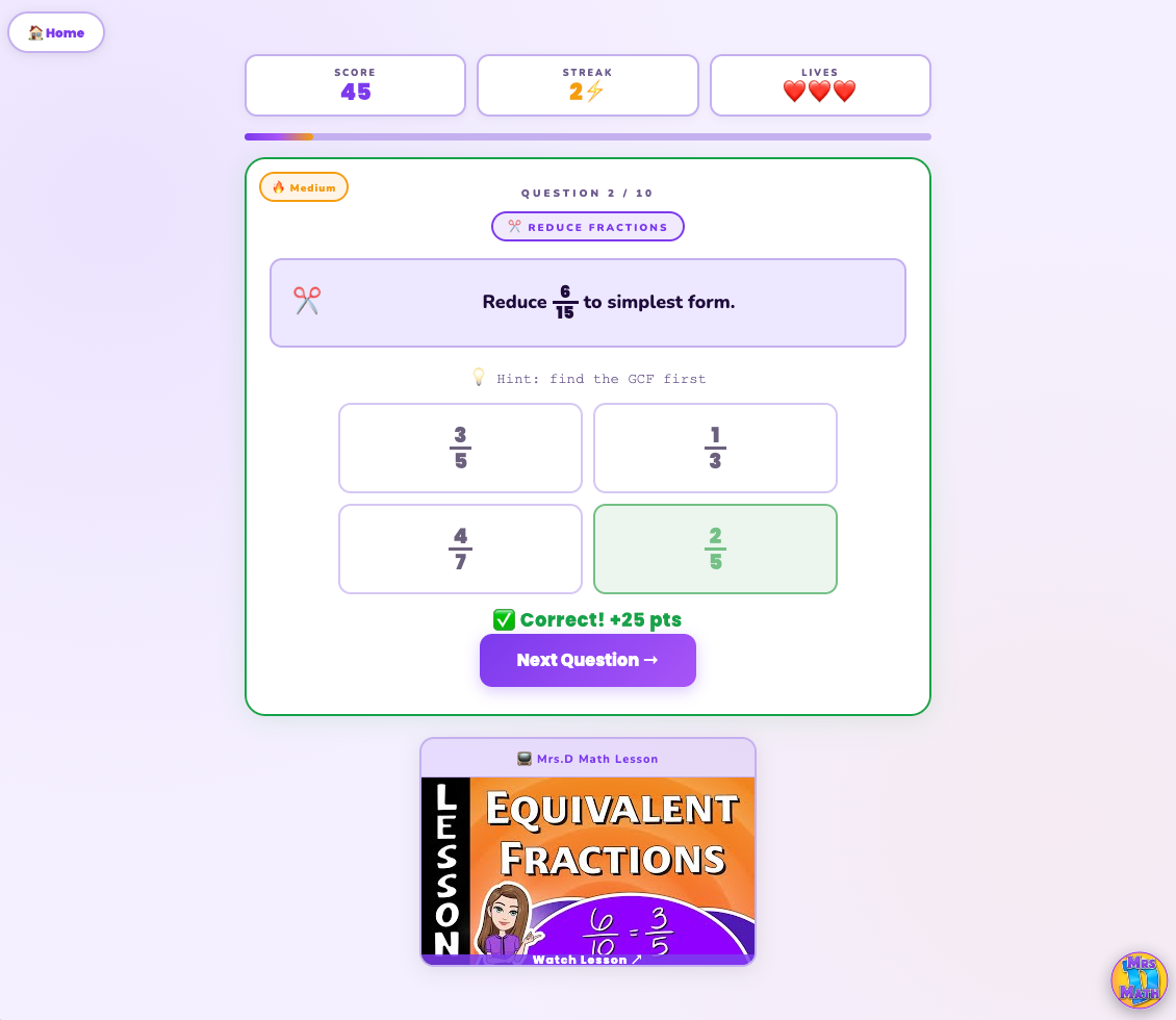 Twin Win | Equivalent Fractions | 6th Grade