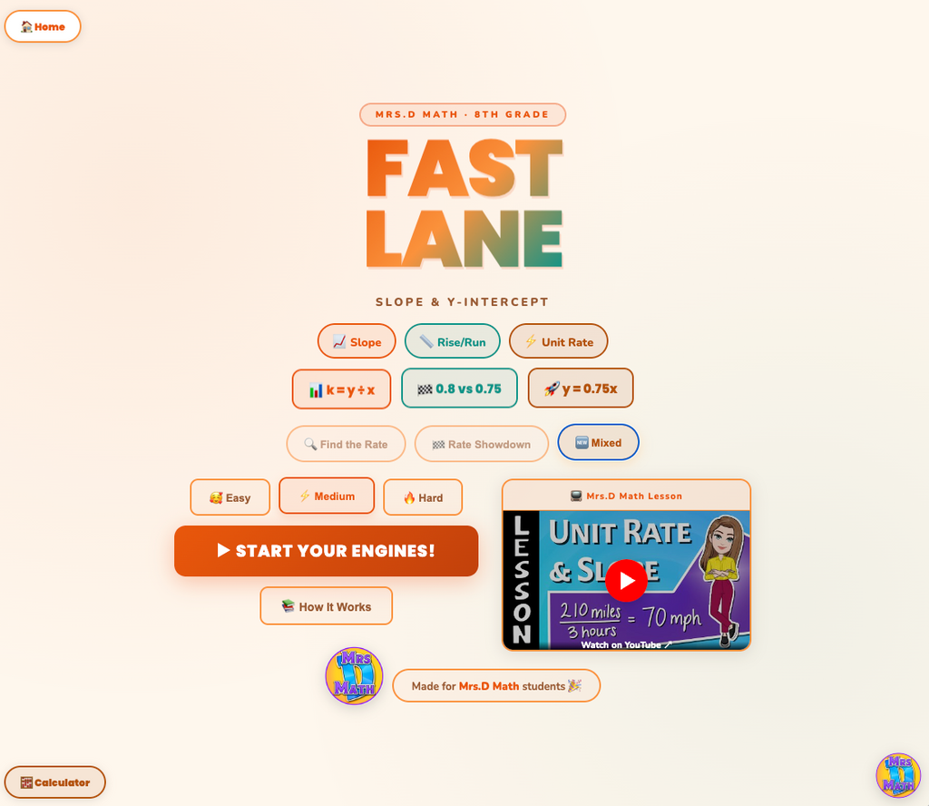 Fast Lane | Unit Rate & Slope | 8th grade