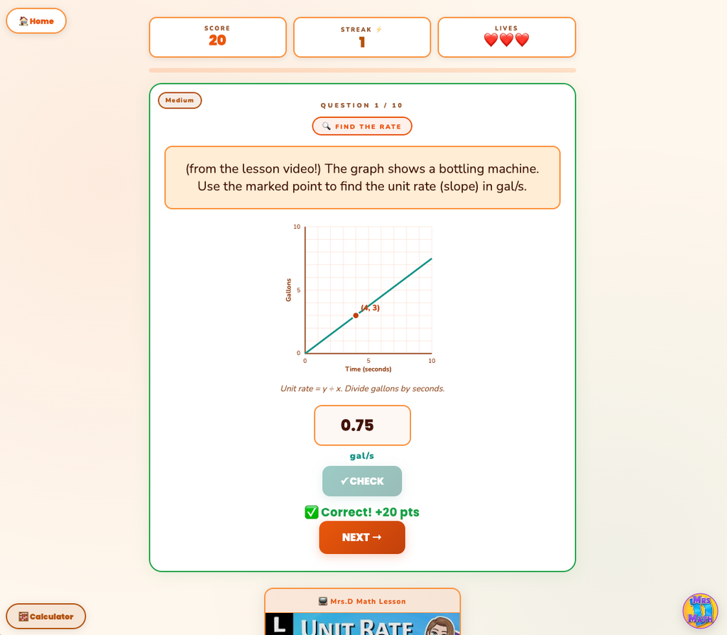 Fast Lane | Unit Rate & Slope | 8th grade