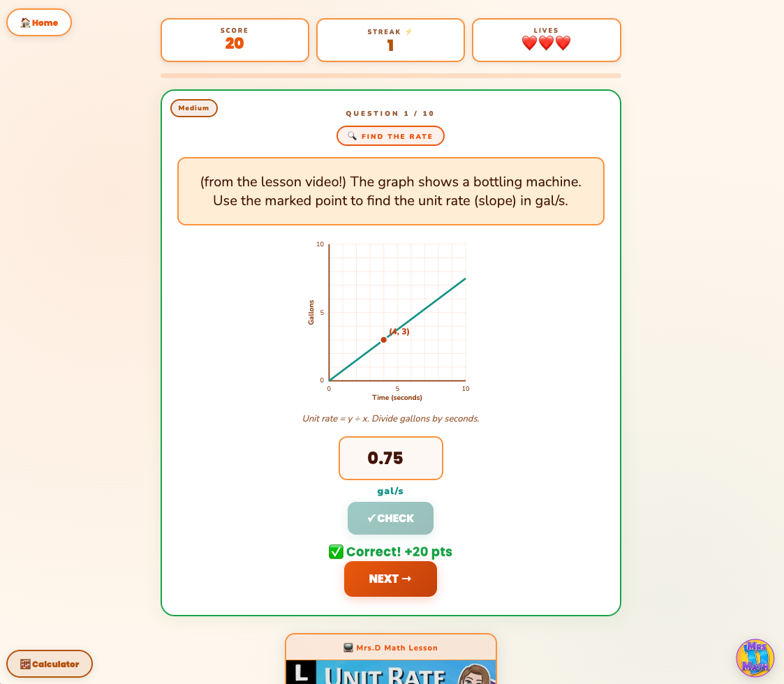 Fast Lane | Unit Rate & Slope | 8th grade